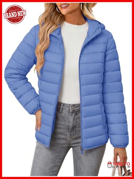 Jackets & Blazers - Lightweight Quilted Puffer Jacket Water Resistant Zip-up Winter Coat